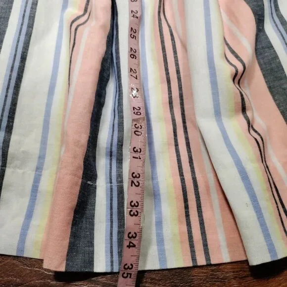 Free People Lilah Multi Striped Pleated Button Front Midi Dress Women's Small - Picture 12 of 12